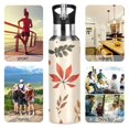 thumbnail image 7 of Yayeee 20oz Double Wall Stainless Steel Water Bottle with Flip Straw, Yellow Autumn Leaves, 7 of 7