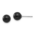 thumbnail image 1 of 14k White Gold Onyx Bead Earrings Ball Button, 1 of 7