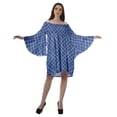 thumbnail image 4 of Moomaya Blue2 Womens Off Shoulder Summer Beach Dress Cotton Vacation Dress With Bell Sleeves - M, 4 of 7
