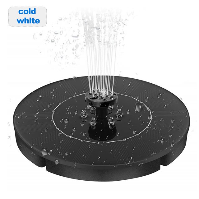 Solar Fountain Pump with LED Light, 2.4W 10V Solar Water Pump, Equipped with 800mAh Backup Battery, 4 Different Spray Patterns, Suitable for Bird Baths, Fish Tanks, Ponds, Garden Decorations