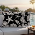 thumbnail image 4 of Black Starfish Coastal Outdoor Waterproof Pillow Covers, Shell Coral Summer Beach Nautical Ocean Decorative Rectangle Throw Pillowcase Sofa Cushion Sham for Patio/Couch/Chair, 20"x12" 2 Pack, 4 of 8