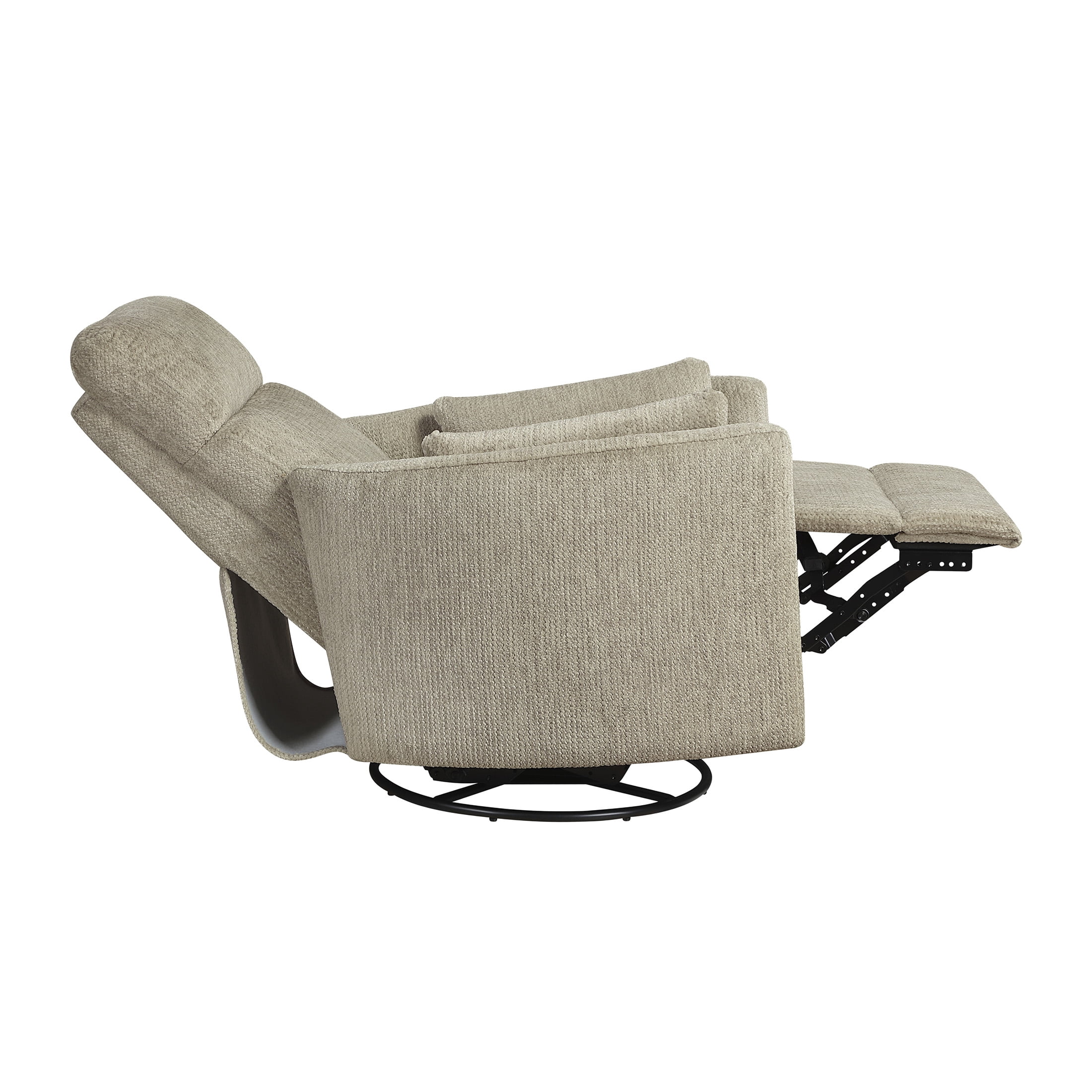 OakvillePark Arven Microfiber Swivel Glider Manual Reclining Chair, Brown