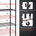 thumbnail image 4 of 4-tier Commercial Grade Heavy Duty Adjustable Height Wire Shelving W/wheels & Leveling Feet  Storage Metal Steel Shelf Garage Utility Rack Unit 60" W, 4 of 9