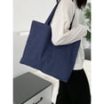 thumbnail image 6 of Alkepwun Women's Handbags Casual Lightweight Classic Retro Denim Tote Bag Everyday Versatile Solid-Color Underarm Tote Bags Travel Shopper Shoulder Handbag, 6 of 7