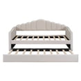 thumbnail image 5 of ARCTICSCORPION Velvet Twin size Modern Multi-Function Upholstered Sofa Bed with Trundle, Beige, 5 of 9