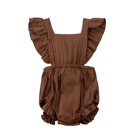

Pudcoco Newborn Infant Baby Girls Bodysuit Ruffle Backless Onesies Sunsuit Clothes