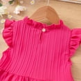 thumbnail image 5 of NOLDARES Girls Dress Casual Color Ruffle Bow Sleeveless Cute Girls Outfit with Back Elastic String for Holiday Daily(Hot Pink,8-9 Years), 5 of 9