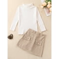 thumbnail image 2 of KelaJuan Toddler Girls 2Pcs Fall Outfits Long Sleeve Turtleneck Tops + Houndstooth Skirt Set Kid Clothes, 2 of 6