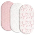 thumbnail image 1 of Sábanas para cuna GLQUEN BABY, muselina y algodón, paquete de 3 unidades, 33 x 43 cm, color rosa, 1 of 9