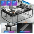 thumbnail image 5 of Jojoka LED Lights Monitor Stand & Storage Bag U-Shaped Gaming Desk, Black, 5 of 8