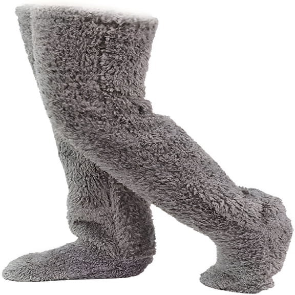 TELOLY 2026 New Goose Down Knee Socks for Christmas, Over the Knee Socks with Goose Down Filling, Ultra Warm Fuzzy Long Socks for Women & Men for Winter, Holiday, Casual, Gift Cozy Winter Gift Idea
