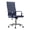 Blue, variant on Ergonomic Executive Office Chair Ribbed Mid-Back PU Leather Desk Chair with Arms Adjustable Height Swivel Rolling Casters for Home Office Black Brown Blue