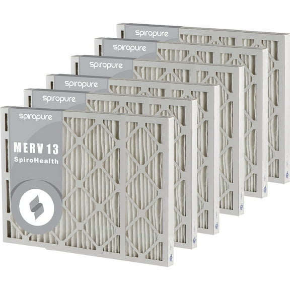 SpiroPure 18x32x2 MERV 13 Pleated Filter Air Filters - Made in USA (6 Pack)