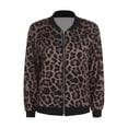 thumbnail image 3 of inhzoy Women's Bomber Jacket Lightweight Zip Up Casual Metallic Jacket Coat Outerwear Leopard M, 3 of 7