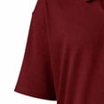 thumbnail image 5 of Mens Waffle Knited Polo Shirts Short Sleeve Quick Dry Jacquard Performance Moisture Wicking Casual Pocket Golf Shirts for Men Big and Tall Size M-3XL Wine, 5 of 6