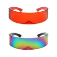 thumbnail image 1 of BELOVING 2Pcs Futuristic Visor Sunglasses Robotic Flat Top Glasses Party Props, 1 of 10