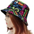 thumbnail image 2 of XINQIHANG Unisex Print Double Side Wear Reversible Bucket Hat, 2 of 5