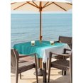 thumbnail image 4 of Square Outdoor Tablecloth with Umbrella Hole Ombre Turquoise Waves Outside Table Cloth Waterproof Patio Table Cover Abstract Art Gradient Modern Zipper Tablecloths for Picnic Party Camping 54x54 Inch, 4 of 8