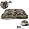 thumbnail image 3 of Camo Pet Bed, Classic Camouflage Pattern in Earth Tones Equipment Fashion, Chew Resistant Pad for Dogs and Cats Cushion with Removable Cover, 24" x 39", Taupe Dark Tan, by Ambesonne, 3 of 4