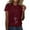 Style06-Wine, variant on Womens Summer Top Casual Feather Print T Shirt Fashion Loose Short Sleeve S