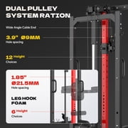 LNOW Home Gym Station, 6-in-1 LAT Pull Down & Row Cable Machine with High/Low Pulley, Leg Support | Back & Body Workout for Home Gym Training