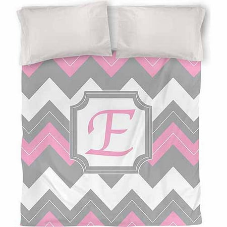 IDG Chevron Monogram Duvet Cover, Pink