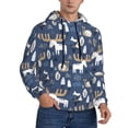 thumbnail image 2 of Kdxio Forest Elk Print Mens Casual Hooded Collar Drawstring Hoodies Pullover Sweatshirts Casual Long Sleeve Shirts-Large, 2 of 7
