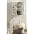 thumbnail image 2 of Kate and Laurel Saanvi Traditional Carved Wood Floating Bathroom Wall Cabinet, 22x7x 28, White, Dimensional Over the Toilet Storage Cabinet for Use as Bathroom Storage or Entryway Decor and Display, 2 of 10