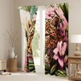 thumbnail image 3 of Homewish Kawaii Rustic Cheetah Black Out Curtains for Teen, 3D Woodland Wildlife Curtains Pack of 2 (42x63 Each), Pink Floral Bedroom Curtains, Living Room Curtains Decor, 3 of 6