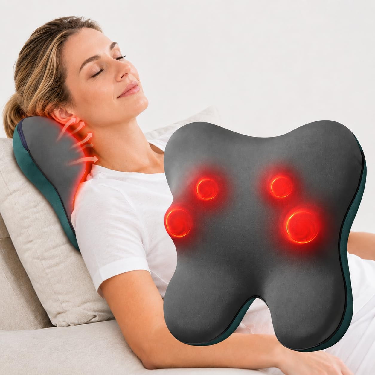 Bob and Brad EZBack Neck Back Massager Shiatsu Back Massager with Heat for Pain Relief Deep Tissue for Shoulder & Leg Pain Relief Deep Tissue, Massage Pillow for Full Body, Gifts for Men Women