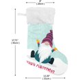 thumbnail image 2 of Coolnut 17.7 Inch Christmas Stockings, 1 PCS Winter Christmas Gnomes Snowflakes Presonalized Large Stocking Sock for Family Holiday Xmas Party Decorations, 2 of 7
