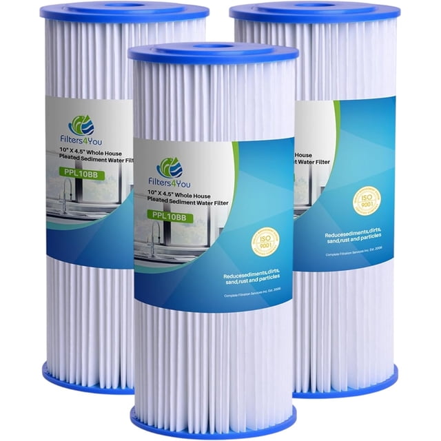 CFS – Whole House Pleated High Flow Water Filter Cartridges Compatible with HDX HDX4PF4 Models – Remove Bad Taste & Odor – Replacement Water Filter Cartridge – 30 Micron (3 Pack)