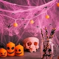 thumbnail image 4 of Zoxiy Halloween Spider Web Decorations,Glow In The Dark Halloween Cotton Spider Web,Stretchable Fluorescent Luminous Stretch Cobweb Material for Halloween Indoor Outdoor Party Scene Display, 4 of 9