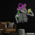 thumbnail image 3 of Craftnamesign Mexican Skull Neon Sign, Tacos Italian Restaurant Decor, 3 of 4