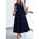 thumbnail image 3 of Vestido PRETTYGARDEN 2025 Maxi de Manga Larga con Escote en V Azul Oscuro Talle S, 3 of 7