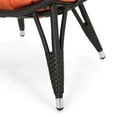 thumbnail image 2 of Afuera Living Outdoor Wicker Teardrop Chair in Brown and Orange, 2 of 15