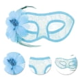 thumbnail image 3 of Unique Bargains 1 Pc Floral Lace Half Face Party Mask for Masquerade Party Blue, 3 of 5