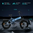 thumbnail image 7 of 1000W Folding Electric Bike for Adults, 48V 15AH Large Removable Battery, 30+MPH, 60Miles Max Range, 20" Fat Tire E-bike with Full Suspension Mountain Electric Bicycles for Commute Beach Snow Blue, 7 of 7