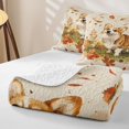 thumbnail image 4 of Manfei Cute Pug Quilt Full, Fall Farm Maple Leaf Full Bedspread Sets, Cream, 3-Piece, 1 Coverlet and 2 Pillowcases, 4 of 7