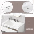 thumbnail image 4 of EUROCO 30'' Wall Mounted Floating Bathroom Vanity，Bathroom Storage Cabinet with 2 Drawers, Solid Wood，Modern Lavatory Floating Vanity with Counter Top Sink ,White, 4 of 8