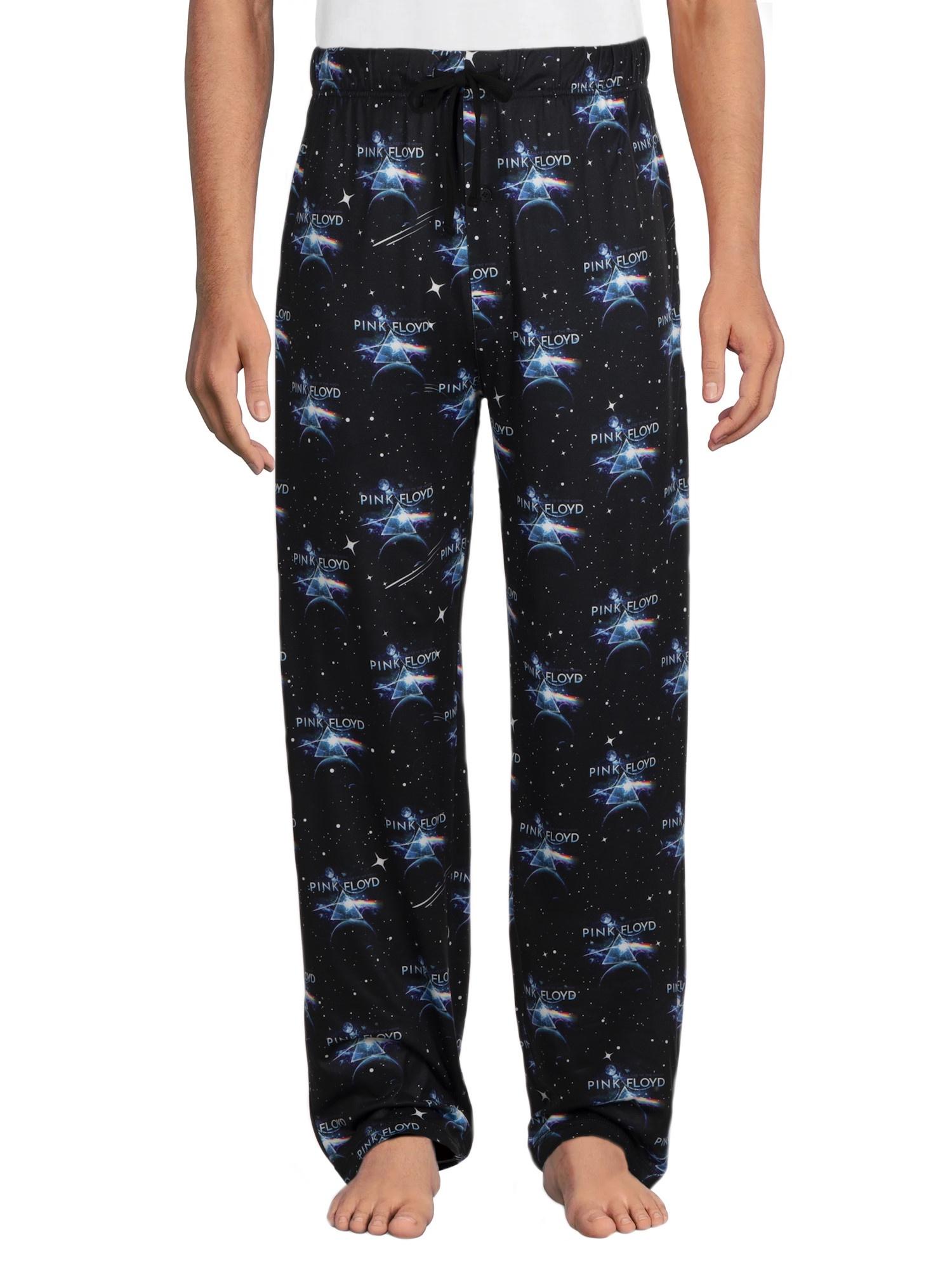 Men's Pink Floyd Graphic Sleep Pants, Poly Spandex Band Pajama Bottoms, Up to 2XL