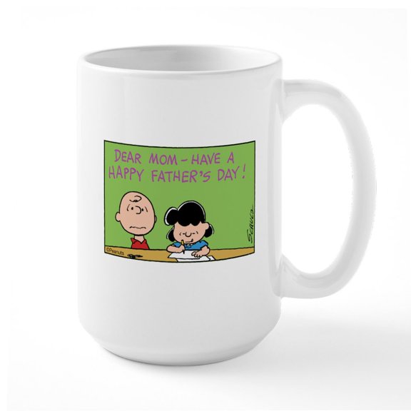 CafePress - Dear Mom, Happy Father's Day! Large Mug - 15 oz Ceramic Large White Novelty Mug