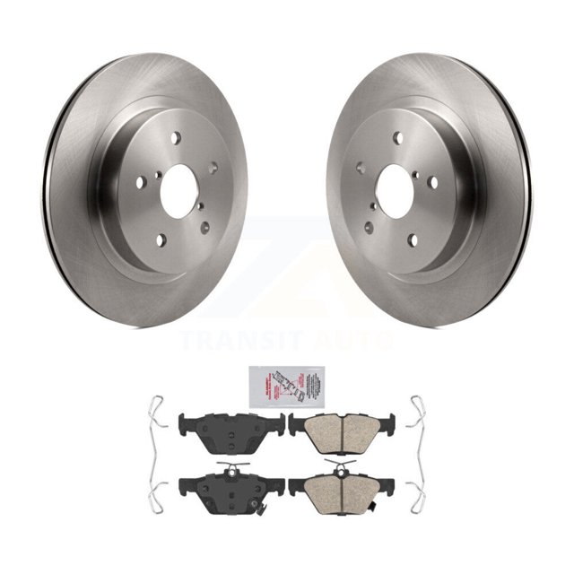 Transit Auto Rear Disc Brake Rotors and Ceramic Pads Kit for Car Subaru Outback WRX Legacy K8A-101214
