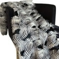 thumbnail image 2 of Plutus Black and White Feather Faux Fur Luxury Throw Blanket, 2 of 3