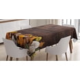 thumbnail image 1 of Ambesonne Harvest Tablecloth Rectangular Table Cover, Wooden Table Foods, 60"x90", Brown Orange White, 1 of 3