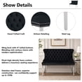 thumbnail image 6 of HUMEHA Velvet Dining Loveseat Bench Black Silver Legs 2-Seat, 6 of 10