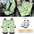 thumbnail image 3 of Yuyamidu Cactus Car Seat Cover Full Set 15 PCS Green Steering Wheel Cover Seat Belt Strap Pads Cup Coasters Gabage Box Air Vent Storage Bag Rearview Mirror Cover Keychain Auto Decor, 3 of 7