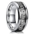 thumbnail image 1 of Anillo de acero inoxidable negro de Color plateado para hombre a la moda, anillo multifacético con ranura para hombre y mujer, anillo de compromiso, regalos de aniversario Dengxun unisex, 1 of 2