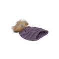 thumbnail image 4 of Gravity Threads Cable Knit Faux Fur Pom Pom Beanie Hat, Violet, 4 of 4