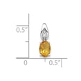 thumbnail image 3 of 14k White Gold Citrine Diamond Pendant, 3 of 3